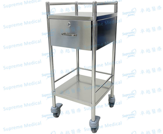 Slim Stainless Steel Trolley (Single Drawer)